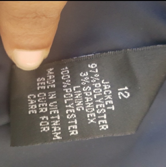 Navy & White crop blazer jacket - Picture 6 of 8